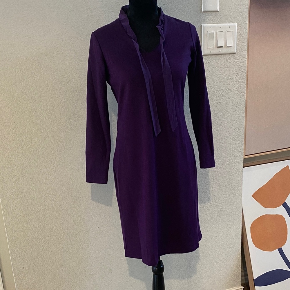 J. McLaughlin Rich Purple Long Sleeve Dress